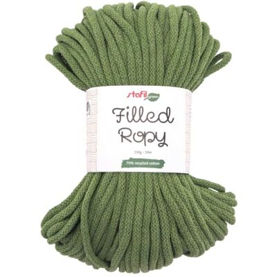 Stafil Filled Ropy Ø 6 mm, Filato Effetto Corda 250 g ~ 50 m, 70% Cotone Riciclato e 30% Poliestere, per Cestini, Decorazioni e Lavori a Uncinetto, Colore Verde Oliva Stafil Filled Ropy Ø 6 mm, Filato Effetto Corda 250 g ~ 50 m, 70% Cotone Riciclato e 30% Poliestere, per Cestini, Decorazioni e Lavori a Uncinetto, Colore Verde Oliva