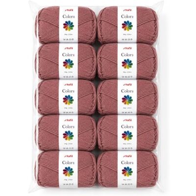Stafil Colors Set da 10 Gomitoli Colore rosa antico – 10 Gomitoli da 50 g (500 g Totali) – Lana Acrilica per Uncinetto, Maglia, Amigurumi, Crochet e Lavori Creativi Stafil Colors Set da 10 Gomitoli Colore rosa antico – 10 Gomitoli da 50 g (500 g Totali) – Lana Acrilica per Uncinetto, Maglia, Amigurumi, Crochet e Lavori Creativi