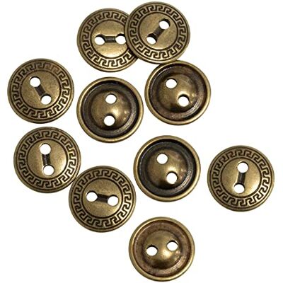 Aerzetix C65516 Set di 10 Bottoni per cucire rotondi Ø12.5mm con 2 fori colore: oro antico in metallo sartoria merceria cucito abbigliamento moda decorazione ago filo Aerzetix C65516 Set di 10 Bottoni per cucire rotondi Ø12.5mm con 2 fori colore: oro antico in metallo sartoria merceria cucito abbigliamento moda decorazione ago filo