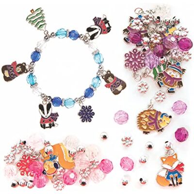 Baker Ross Kit Braccialetti con Ciondoli Bosco Invernale Confezione da 3, Perfetti per la Creazione di Gioielli per Bambini, Attività Artigianali e Manuali per Feste Baker Ross Kit Braccialetti con Ciondoli Bosco Invernale Confezione da 3, Perfetti per la Creazione di Gioielli per Bambini, Attività Artigianali e Manuali per Feste