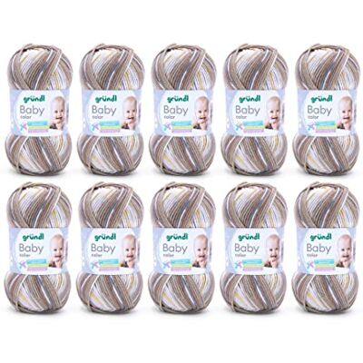 120 Gründl Baby color (filato per maglieria e uncinetto nell’aspetto “lana”, 70% poliacrilico e 30% poliammide, 50 g / 150 m, spessore del ferro: 3,5-4,5, 10 x 50 g), Rose Multicolor 120 Gründl Baby color (filato per maglieria e uncinetto nell’aspetto “lana”, 70% poliacrilico e 30% poliammide, 50 g / 150 m, spessore del ferro: 3,5-4,5, 10 x 50 g), Rose Multicolor