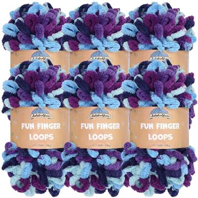 BambooMN JubileeYarn Fun Finger Loops Yarn Jumbo poliestere 100 g/matassa Aphrodite 6 matasse BambooMN JubileeYarn Fun Finger Loops Yarn Jumbo poliestere 100 g/matassa Aphrodite 6 matasse