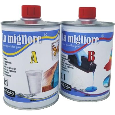 PROCHIMA La Migliore, Resina Epossidica Trasparente A + B 1:1, Crea un Effetto Plexyglass che non Ingiallisce, Atossica, Colorabile, Facile da Utilizzare, Cetificata Pn1, 800 GR PROCHIMA La Migliore, Resina Epossidica Trasparente A + B 1:1, Crea un Effetto Plexyglass che non Ingiallisce, Atossica, Colorabile, Facile da Utilizzare, Cetificata Pn1, 800 GR