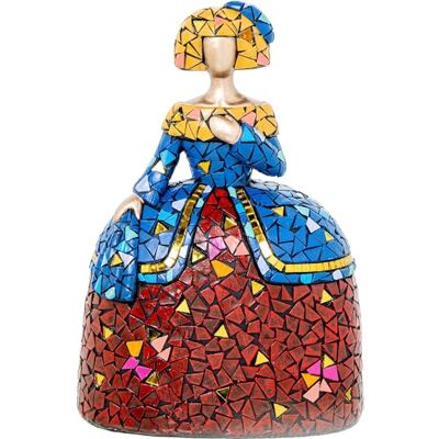 DRW Figura di una menina Mosaico in Resina Multicolore 11x16x22 cm DRW Figura di una menina Mosaico in Resina Multicolore 11x16x22 cm