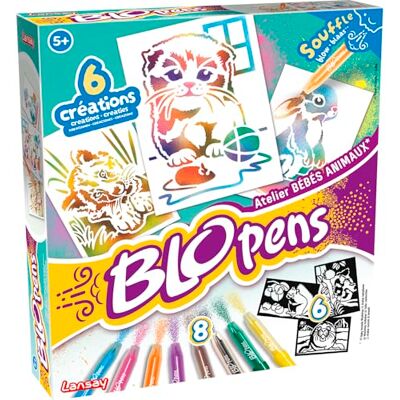 Lansay BLOPENS Atelier Cuccioli di Animali Kit Creativo per Bambini da 5 Anni 8 Pennarelli Blopens da Soffiare con Effetto Aerografo, Sagome Riutilizzabili Set da Disegno e Colorazione Lansay BLOPENS Atelier Cuccioli di Animali Kit Creativo per Bambini da 5 Anni 8 Pennarelli Blopens da Soffiare con Effetto Aerografo, Sagome Riutilizzabili Set da Disegno e Colorazione