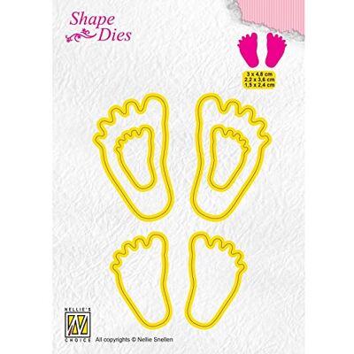 Nellie's Choice , Piedi di Bambino, 3 x 4.8 cm Fustelle, per Creare Biglietti, Natale, Scrapbooking, Fai da Te, DIY, Giallo, 30x48 / 22x36 / 15x24mm Nellie's Choice , Piedi di Bambino, 3 x 4.8 cm Fustelle, per Creare Biglietti, Natale, Scrapbooking, Fai da Te, DIY, Giallo, 30x48 / 22x36 / 15x24mm
