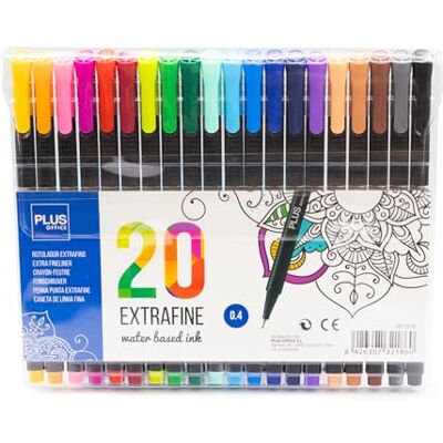 Plus Office Pennarello Extrafine . Confezione da 20 pezzi, colori assortiti. Plus Office Pennarello Extrafine . Confezione da 20 pezzi, colori assortiti.