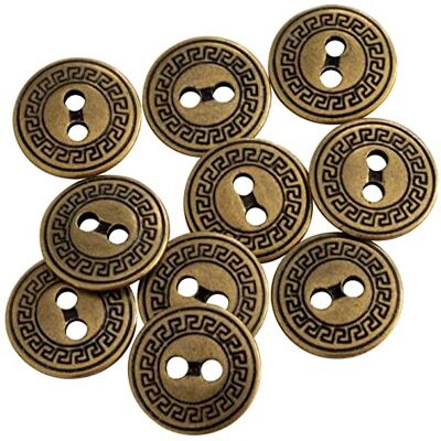Aerzetix C65518 Set di 10 Bottoni per cucire metallici Ø15mm con 2 fori apertura 2.4mm colore oro antico merceria cucito vestiti artigianato jeans Aerzetix C65518 Set di 10 Bottoni per cucire metallici Ø15mm con 2 fori apertura 2.4mm colore oro antico merceria cucito vestiti artigianato jeans