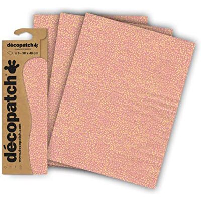 décopatch Decopatch 1 busta da 3 fogli di carta stampata 30x40 cm, Cuori microcosmo rosa décopatch Decopatch 1 busta da 3 fogli di carta stampata 30x40 cm, Cuori microcosmo rosa