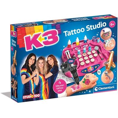 Clementoni Tatuaggi Studio K3 Colori e artigianato, Tatuaggio Bambini, Lingua Olandese, Regalo Creativo Per Bambini 6-10 Anni, Tatuaggi Per Ragazza Clementoni Tatuaggi Studio K3 Colori e artigianato, Tatuaggio Bambini, Lingua Olandese, Regalo Creativo Per Bambini 6-10 Anni, Tatuaggi Per Ragazza
