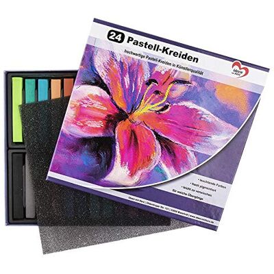 ideen mit herz 24 gessetti pastello di alta qualità in colori vivaci, altamente pigmentati per studio, artista, hobby, pittura, fai da te ideen mit herz 24 gessetti pastello di alta qualità in colori vivaci, altamente pigmentati per studio, artista, hobby, pittura, fai da te