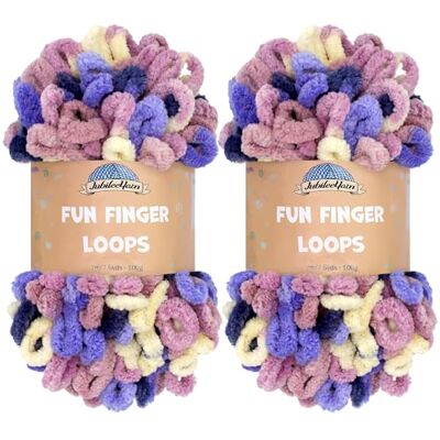 BambooMN JubileeYarn Fun Finger Loop Filato in poliestere Jumbo Loop 100 g/matassa Boreas 2 matasse BambooMN JubileeYarn Fun Finger Loop Filato in poliestere Jumbo Loop 100 g/matassa Boreas 2 matasse