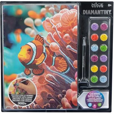 DIAMANTINY Level Up Mondo Marino Creative Art, Kit crea il Mosaico con i Numeri, Pesce Pagliaccio DIAMANTINY Level Up Mondo Marino Creative Art, Kit crea il Mosaico con i Numeri, Pesce Pagliaccio