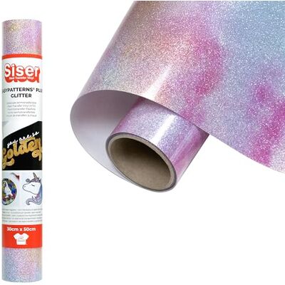 SISER EasyPattern PLUS Glitter Vinile Termotrasferibile Abstract Rainbow 50 x 30 cm, Termovinile Glitterato Scintillante con Motivi Prestampati, Compatibile con Plotter Da Taglio SISER EasyPattern PLUS Glitter Vinile Termotrasferibile Abstract Rainbow 50 x 30 cm, Termovinile Glitterato Scintillante con Motivi Prestampati, Compatibile con Plotter Da Taglio