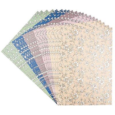 ideen mit herz Carta decorativa preziosa perla, in cartone decorativo, 20 fogli in 5 diversi colori, goffrata e rifinita in pellicola, DIN A4, 250 g/m² (fiori) ideen mit herz Carta decorativa preziosa perla, in cartone decorativo, 20 fogli in 5 diversi colori, goffrata e rifinita in pellicola, DIN A4, 250 g/m² (fiori)