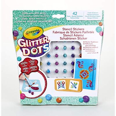 CRAYOLA Glitter Dots Set Stencil Adesivi, per Giocare e Creare con Il Glitter Modellabile, attività Creativa e Idea Regalo, 04-0802 CRAYOLA Glitter Dots Set Stencil Adesivi, per Giocare e Creare con Il Glitter Modellabile, attività Creativa e Idea Regalo, 04-0802