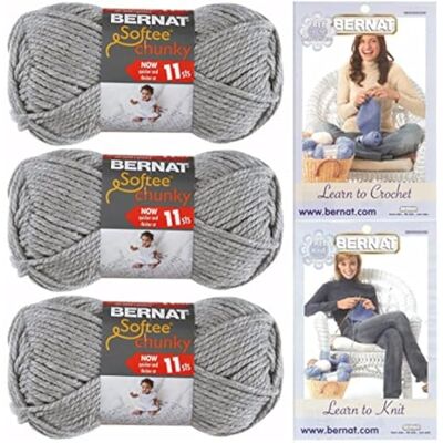 Bernat Softee, filato grosso, super ingombrante, #6, 3 matasse grigio erica 28046 Bernat Softee, filato grosso, super ingombrante, #6, 3 matasse grigio erica 28046