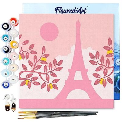 ART Mini Dipingere con i Numeri 20x20cm con Telaio Paint by Numbers Il sole su Parigi, Passatempo per Adulti, Kit Completo, Hobby Creativi Quadri fai da te Tela Già Incorniciata ART Mini Dipingere con i Numeri 20x20cm con Telaio Paint by Numbers Il sole su Parigi, Passatempo per Adulti, Kit Completo, Hobby Creativi Quadri fai da te Tela Già Incorniciata
