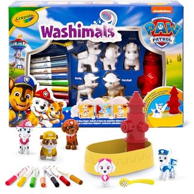 CRAYOLA Washimals Paw Patrol, Set Attività con 5 Cuccioli, 8 Pennarelli Lavabili, Vasca con Idrante, Spazzolina, Gioco e Regalo per Bambini, da 3 Anni, CRAYOLA Washimals Paw Patrol, Set Attività con 5 Cuccioli, 8 Pennarelli Lavabili, Vasca con Idrante, Spazzolina, Gioco e Regalo per Bambini, da 3 Anni,