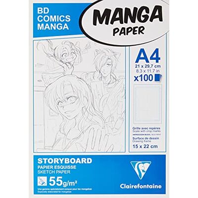 Clairefontaine 94038C, Blocco Storyboard, 21 x 29.7 x 2 cm, Bianco Clairefontaine 94038C, Blocco Storyboard, 21 x 29.7 x 2 cm, Bianco
