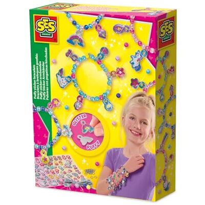 Creative Puffy Sticker Bracelets Kit creativo per bambini dai 5 anni in su Crea braccialetti alla moda con 60 adesivi glitterati gonfi per creare 30 ciondoli unici Creative Puffy Sticker Bracelets Kit creativo per bambini dai 5 anni in su Crea braccialetti alla moda con 60 adesivi glitterati gonfi per creare 30 ciondoli unici