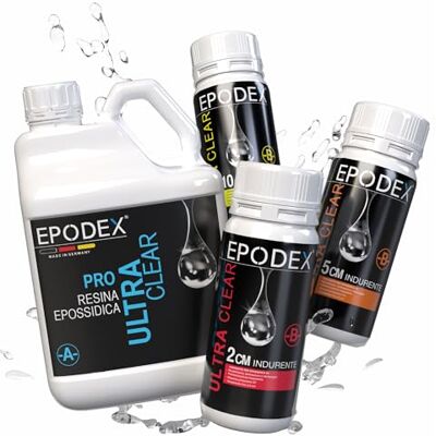 EPODEX Serie PRO, Resina epossidica cristallina fino a 10cm 4,5kg Resina epossidica trasparente kit per rivestimenti, arte, fai da te, river table, lampade, gioielli e altro EPODEX Serie PRO, Resina epossidica cristallina fino a 10cm 4,5kg Resina epossidica trasparente kit per rivestimenti, arte, fai da te, river table, lampade, gioielli e altro