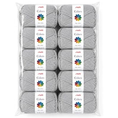 Stafil Colors Set da 10 Gomitoli Colore grigio chiaro – 10 Gomitoli da 50 g (500 g Totali) – Lana Acrilica per Uncinetto, Maglia, Amigurumi, Crochet e Lavori Creativi Stafil Colors Set da 10 Gomitoli Colore grigio chiaro – 10 Gomitoli da 50 g (500 g Totali) – Lana Acrilica per Uncinetto, Maglia, Amigurumi, Crochet e Lavori Creativi