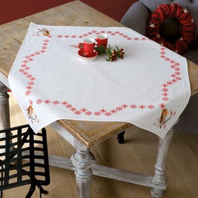 Vervaco Coperta Aida Pettazzurro Set Ricamo a Punto Croce - Set ricamo, Bianco, 80 x 80 x 0,30 cm Vervaco Coperta Aida Pettazzurro Set Ricamo a Punto Croce - Set ricamo, Bianco, 80 x 80 x 0,30 cm