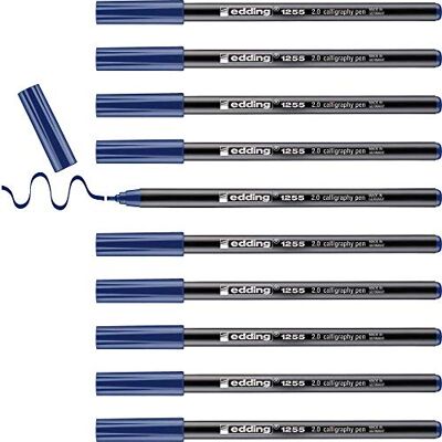 Edding e-1255 – Set di 10 pennarelli per colorare con punta calligraphique mm blu acciaio 2 mm Bleu Acier Edding e-1255 – Set di 10 pennarelli per colorare con punta calligraphique mm blu acciaio 2 mm Bleu Acier