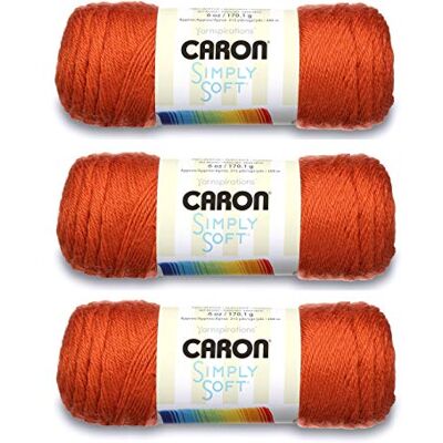 Caron Simply Soft Confezione da 3 gomitoli di filo morbido # zucca Caron Simply Soft Confezione da 3 gomitoli di filo morbido # zucca