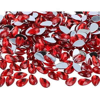 INNSPIRO Gemelli decorativi acrilici goccia rosso 8 x 13 mm. 2000 u.Ca. INNSPIRO Gemelli decorativi acrilici goccia rosso 8 x 13 mm. 2000 u.Ca.
