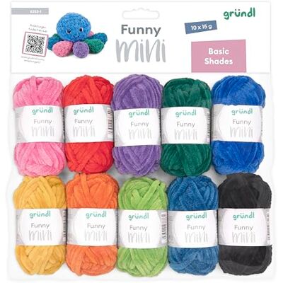 Gründl Funny Mini Lana ciniglia 10 x 15 g, Basic Shades Gründl Funny Mini Lana ciniglia 10 x 15 g, Basic Shades