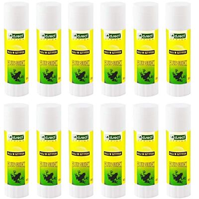D.RECT Stick di Colla PVA 12 Pezzi 22 g – Inodore, Lavabile, Adesione Forte per Carta, Cartone, Foto e Tessuti Leggeri D.RECT Stick di Colla PVA 12 Pezzi 22 g – Inodore, Lavabile, Adesione Forte per Carta, Cartone, Foto e Tessuti Leggeri
