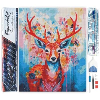 Diamond Painting Art 5D kit completo 40x50cm Tela Arrotolata Interamente da Ricoprire di Diamonds Quadrati Cervo Colorato in Fiore Pittura Diamante Attività Creativa per Adulti Diamond Painting Art 5D kit completo 40x50cm Tela Arrotolata Interamente da Ricoprire di Diamonds Quadrati Cervo Colorato in Fiore Pittura Diamante Attività Creativa per Adulti