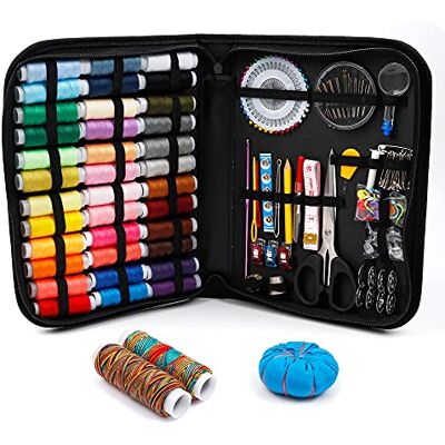 Inscraft Kit da cucito, 182, 38 bobine di filo XL, adatto per viaggiatori, adulti, bambini, principianti, emergenze, fai da te e casa Inscraft Kit da cucito, 182, 38 bobine di filo XL, adatto per viaggiatori, adulti, bambini, principianti, emergenze, fai da te e casa