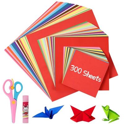 Gucass 300 Fogli di Carta per Origami, 20x20, 15x15 e 10x10 cm, Quadrati per Bambini e Adulti, 20 Colori Double Face, 70 g/m², Progetti Fai Da Te, Scuola, Artigianato Gucass 300 Fogli di Carta per Origami, 20x20, 15x15 e 10x10 cm, Quadrati per Bambini e Adulti, 20 Colori Double Face, 70 g/m², Progetti Fai Da Te, Scuola, Artigianato