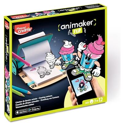 Maped Creativ Animaker Flip Pop Creative Cartoons Complete Set with Notebook & Learning Aid Flipbook + Pencils and Accessories for Animaker App from 7 Years Maped Creativ Animaker Flip Pop Creative Cartoons Complete Set with Notebook & Learning Aid Flipbook + Pencils and Accessories for Animaker App from 7 Years