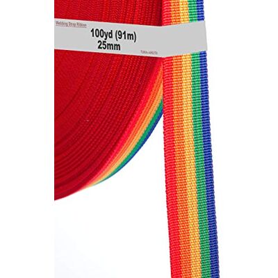 TUKA-i-AKUT 91m x 25mm Cinghia Arcobaleno per Fettucce, PP Tessuto Tessitura Nastro, Cinghie per Imballaggio Fornisce Accessori, DIY Craft Borse Cinghie Decorazione Regalo Artigianato TUKA-i-AKUT 91m x 25mm Cinghia Arcobaleno per Fettucce, PP Tessuto Tessitura Nastro, Cinghie per Imballaggio Fornisce Accessori, DIY Craft Borse Cinghie Decorazione Regalo Artigianato