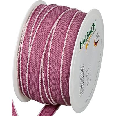 Halbach Seidenbänder Nastro decorativo effetto cotone con bordo ad arco, larghezza: 15 mm, lunghezza: 25 m, nastro per decorare e decorare regali e occasioni festive, nastro decorativo fai da te, Halbach Seidenbänder Nastro decorativo effetto cotone con bordo ad arco, larghezza: 15 mm, lunghezza: 25 m, nastro per decorare e decorare regali e occasioni festive, nastro decorativo fai da te,