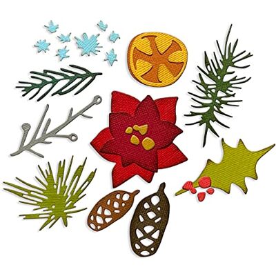 Sizzix Set di fustelle Thinlits Modern Festive di Tim Holtz, confezione da 14 Sizzix Set di fustelle Thinlits Modern Festive di Tim Holtz, confezione da 14