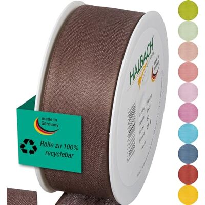 Halbach Seidenbänder Nastro per regali, larghezza 40 mm, lunghezza 25 m, prodotto in Germania, nastri regalo in diversi colori e larghezze, perfetto per confezionare e decorare, colore: marrone scuro Halbach Seidenbänder Nastro per regali, larghezza 40 mm, lunghezza 25 m, prodotto in Germania, nastri regalo in diversi colori e larghezze, perfetto per confezionare e decorare, colore: marrone scuro
