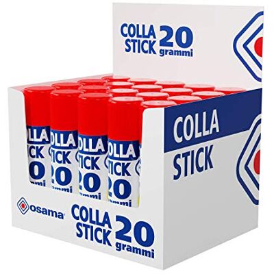 OSAMA Colla Stick Extra Forte, Box da 20 Pezzi, 20 gr Set Colle Stick Ideale per Cancelleria Scuola, Ufficio e Università Scorrevole, Resistente e Adatta ai Bambini, Formula Classica OSAMA Colla Stick Extra Forte, Box da 20 Pezzi, 20 gr Set Colle Stick Ideale per Cancelleria Scuola, Ufficio e Università Scorrevole, Resistente e Adatta ai Bambini, Formula Classica