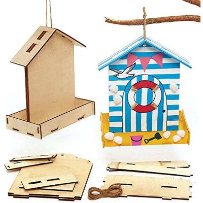 Baker Ross Kit Mangiatoia in Legno per Uccelli Set di 2, artigianato per bambini Baker Ross Kit Mangiatoia in Legno per Uccelli Set di 2, artigianato per bambini