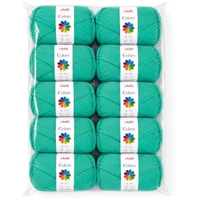 Stafil Colors Set da 10 Gomitoli Colore verde smeraldo – 10 Gomitoli da 50 g (500 g Totali) – Lana Acrilica per Uncinetto, Maglia, Amigurumi, Crochet e Lavori Creativi Stafil Colors Set da 10 Gomitoli Colore verde smeraldo – 10 Gomitoli da 50 g (500 g Totali) – Lana Acrilica per Uncinetto, Maglia, Amigurumi, Crochet e Lavori Creativi