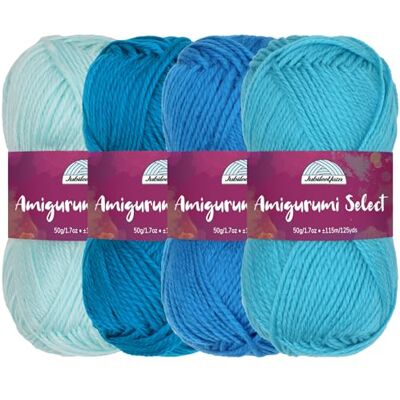 BambooMN JubileeYarn Filato Amigurumi Select Baby Acrylic Tonalità di Blu 4 matasse BambooMN JubileeYarn Filato Amigurumi Select Baby Acrylic Tonalità di Blu 4 matasse