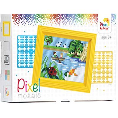 Pracht Creatives Hobby Pixel Paesaggio marino in confezione regalo a mosaico, immagine pixel con cornice, sistema a innesto molto semplice, senza stirare e incollare, sassolini in bioplastica Pracht Creatives Hobby Pixel Paesaggio marino in confezione regalo a mosaico, immagine pixel con cornice, sistema a innesto molto semplice, senza stirare e incollare, sassolini in bioplastica