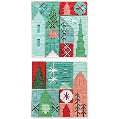 Sizzix Set di fustelle Thinlits Holiday Blocks da 27 pezzi di Tim Holtz, , fustelle da taglio in metallo sottilissime per scrapbooking, goffratura, diario Sizzix Set di fustelle Thinlits Holiday Blocks da 27 pezzi di Tim Holtz, , fustelle da taglio in metallo sottilissime per scrapbooking, goffratura, diario