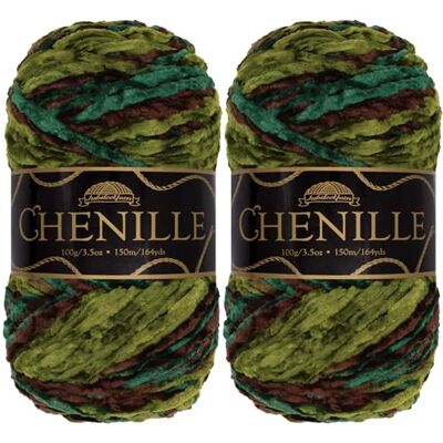 BambooMN JubileeYarn Filato di ciniglia, poliestere pettinato, 100 g/matassa, Camelot, 2 matasse BambooMN JubileeYarn Filato di ciniglia, poliestere pettinato, 100 g/matassa, Camelot, 2 matasse