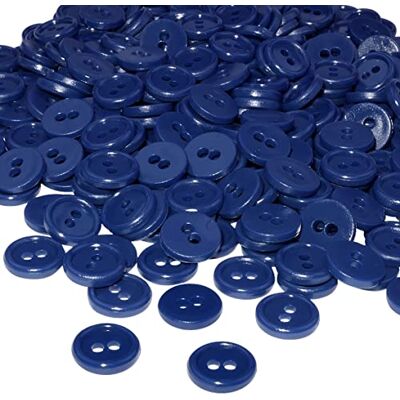 Aerzetix C56346 Set di 100 Bottoni rotondi per cucito Ø11.5x2.2mm con 2 fori diametro apertura 2mm colore blu scuro in plastica hobby creativo decorazione cucire merceria moda Aerzetix C56346 Set di 100 Bottoni rotondi per cucito Ø11.5x2.2mm con 2 fori diametro apertura 2mm colore blu scuro in plastica hobby creativo decorazione cucire merceria moda