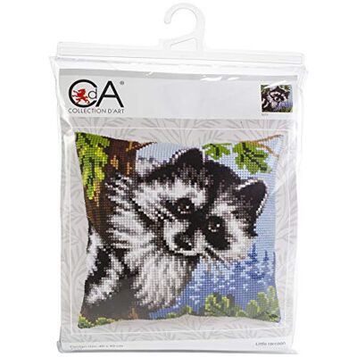 Kit punto croce, motivo: collezione d' arte cuscino: Little Raccoon, multi, 40 x 40 cm Kit punto croce, motivo: collezione d' arte cuscino: Little Raccoon, multi, 40 x 40 cm